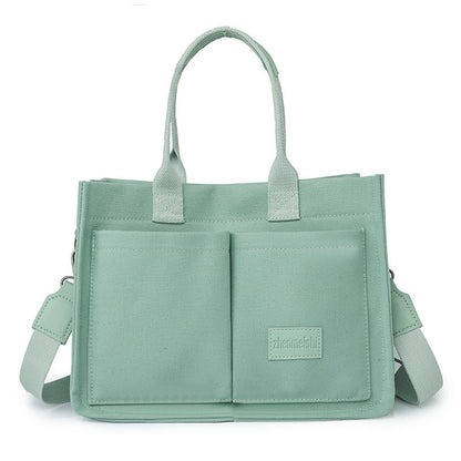 Canvas Tote Shoulder Bags Messenger Multi Pocket Crossbody Chic Reusable Handbag