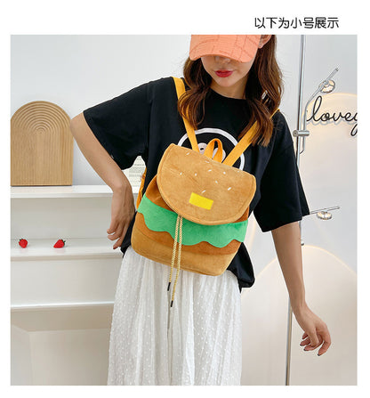 Hamburger Plush Backpack Soft Cartoon Burger Plush