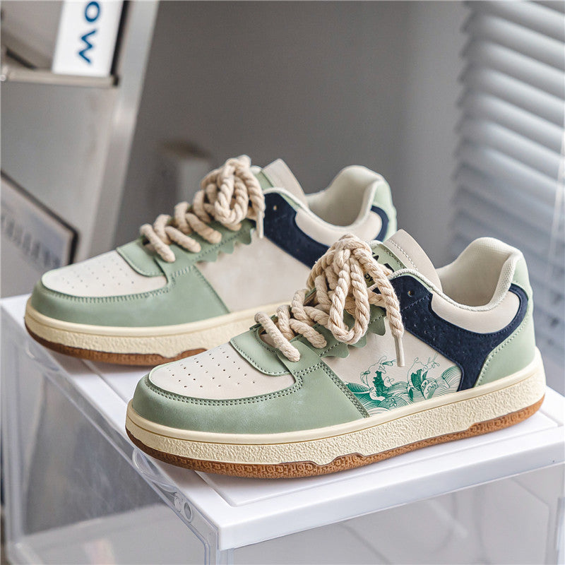 Lace-up Casual Soft Thick Sole Flats Sneakers Outdoor Walking Shoes