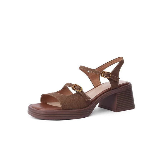 Open Toe Square Toe Women's Commuter Out Retro Platform Sandals
