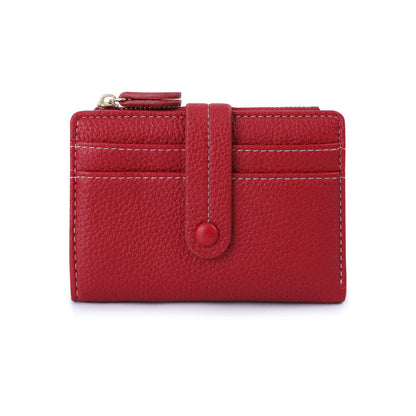 Women Short Wallets PU Leather Plaid Purses Solid Card Holder