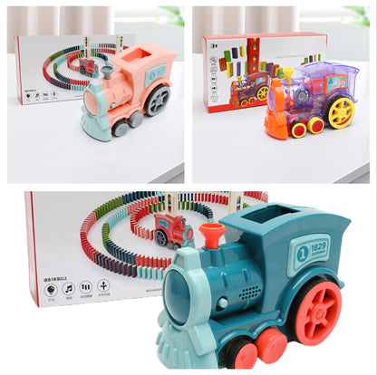 Domino Train Toys Automatic Release Licensing Electric Building Blocks