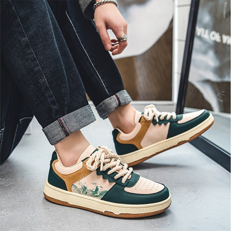 Lace-up Casual Soft Thick Sole Flats Sneakers Outdoor Walking Shoes
