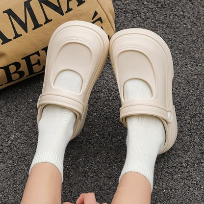 Mary Jane Closed-toe Slippers Female EVA Outdoor Non-slip Beach Flip-flops