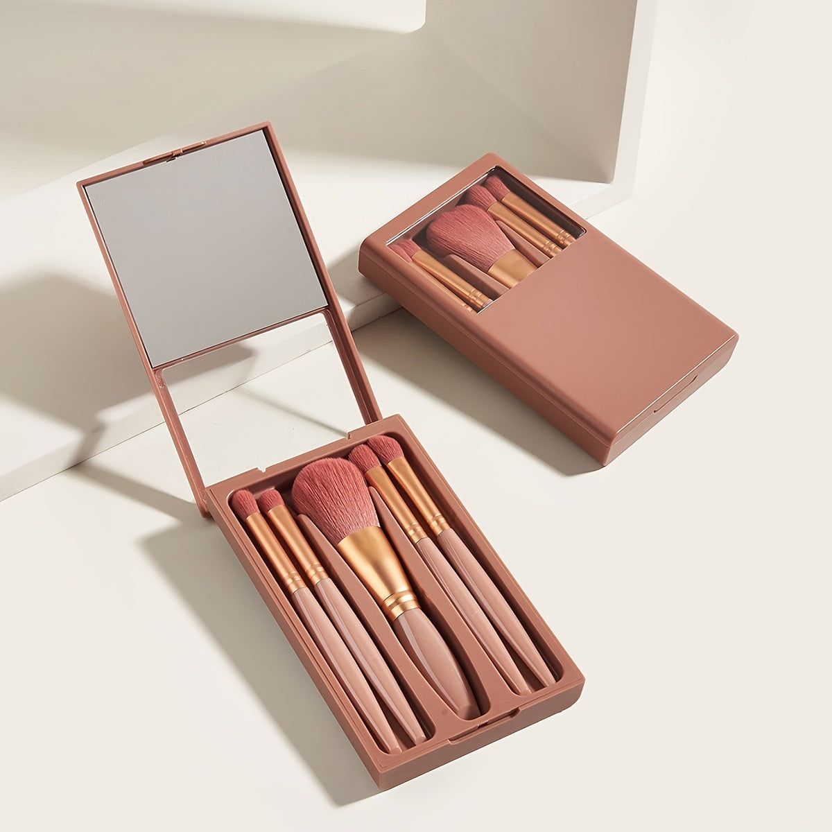 Makeup Brushes with Mirror Travel Set