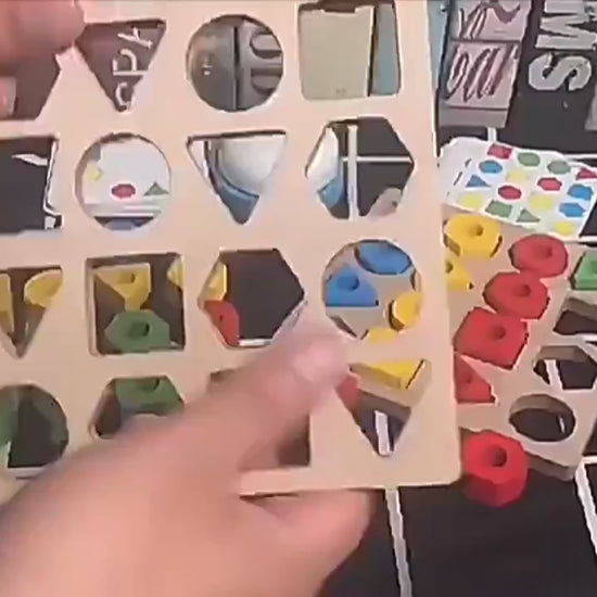 Geometric Pairing Blocks Leisure Board Game Toys