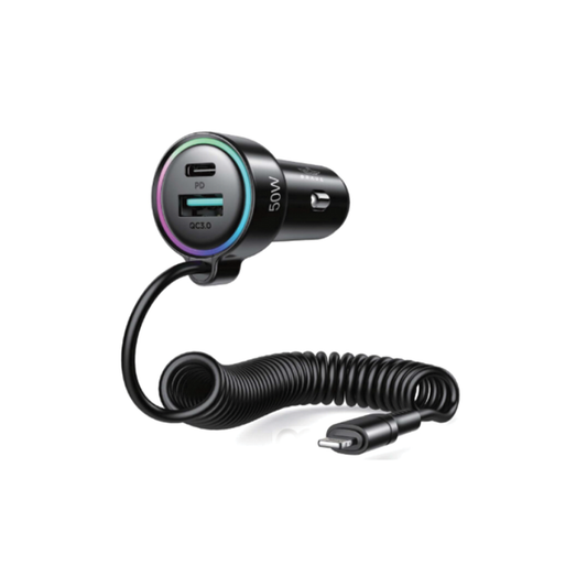 Brave 3 in 1 Wired Car Charger Lightning B-23