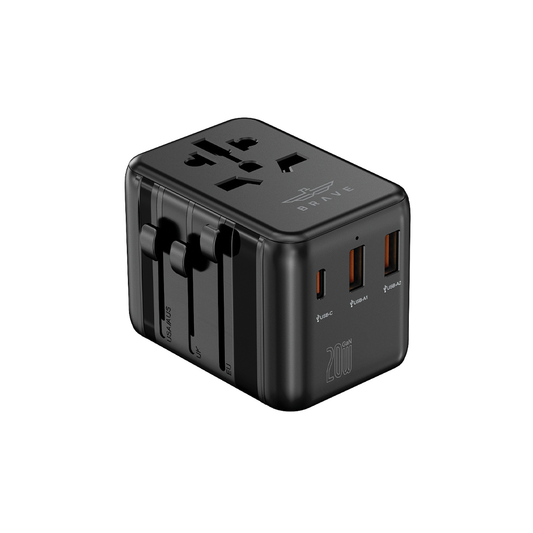Brave Universal Travel Adapter with GaN Fast Charging